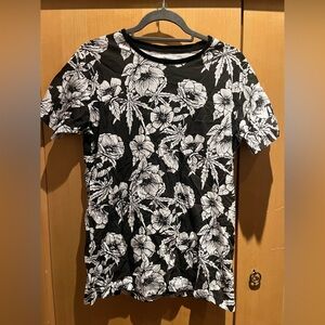 Soft Floral Black and White Men's Shirt